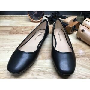 Rohb by Joyce Azria Ballet Flats Women's 7 Black Leather Slip-On Round Toe